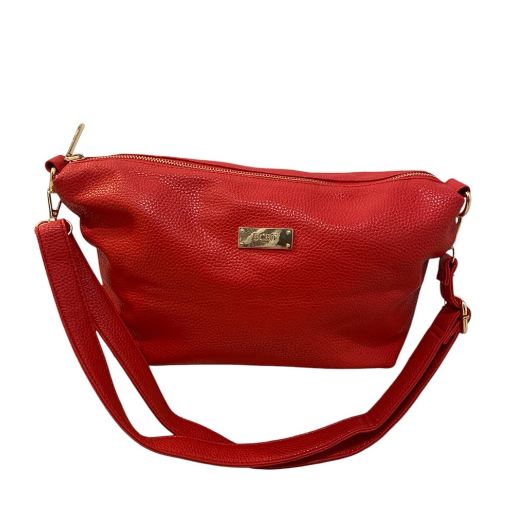 BCBG | pebbled leather red shoulder bag